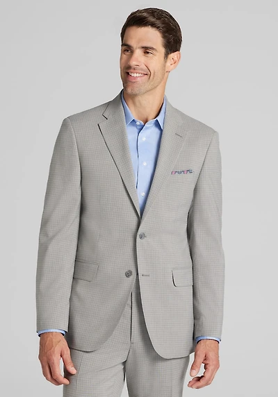 Men's 1905 Collection Tailored Fit Check Suit Jacket at Jos. A. Bank, Grey