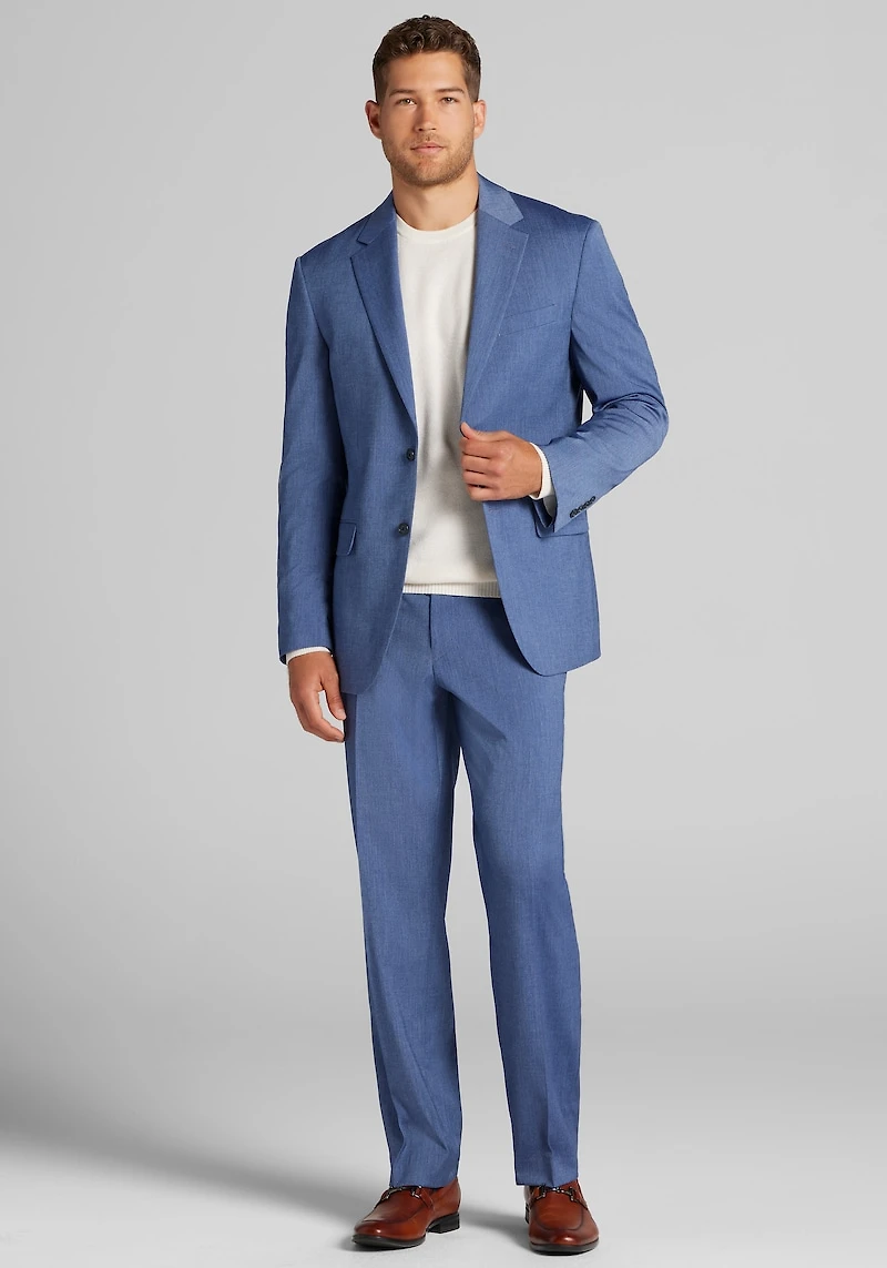 Men's 1905 Navy Tailored Fit Solid Suit Jacket at Jos. A. Bank, Denim Blue
