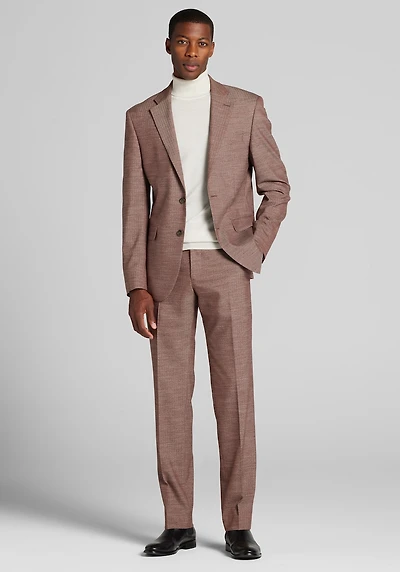Men's 1905 Navy Tailored Fit Donegal Herringbone Suit Jacket at Jos. A. Bank, Orange/Rust