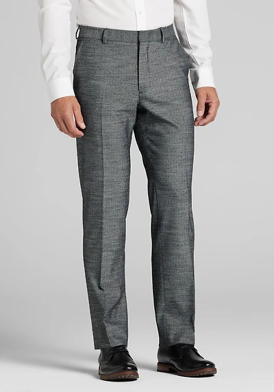 Men's 1905 Navy Tailored Fit Donegal Herringbone Suit Pants at Jos. A. Bank, Black