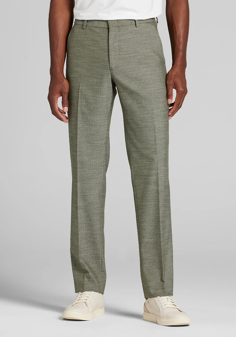 Men's 1905 Navy Tailored Fit Donegal Herringbone Suit Pants at Jos. A. Bank, Green/Olive