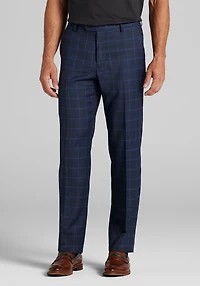 Men's Traveler® Collection Tailored Fit Windowpane Suit Pants at Jos. A. Bank, Blue/Navy