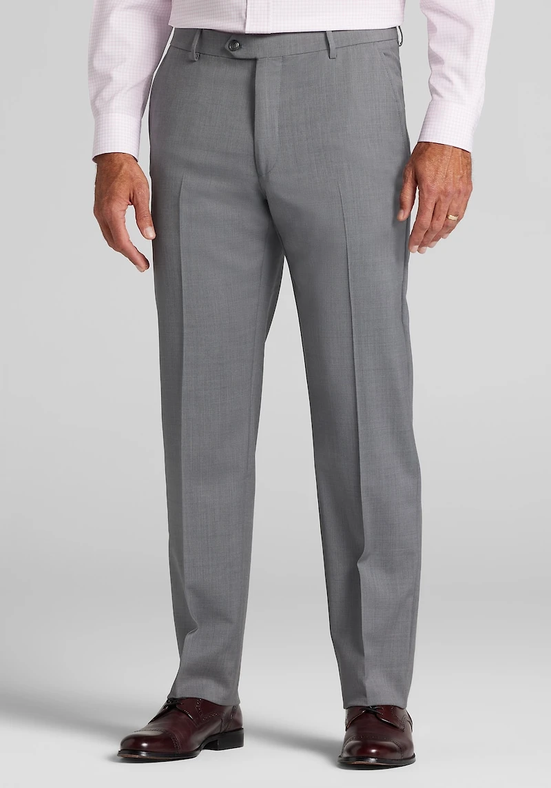 Men's Reserve Collection Tailored Fit Italian Wool Pants at Jos. A. Bank, Med Grey
