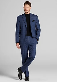 Men's Traveler® COOLMOTION Tailored Fit Plaid Suit Jacket at Jos. A. Bank, Blue/Navy