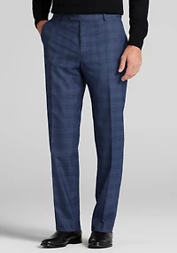 Men's Traveler® COOLMOTION Tailored Fit Plaid Suit Pants at Jos. A. Bank, Blue/Navy