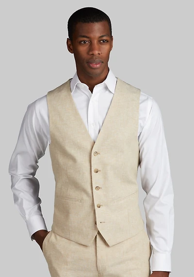 Men's Jos. A. Bank Slim Fit Linen Blend Suit Vest at Jos. A. Bank, Tan
