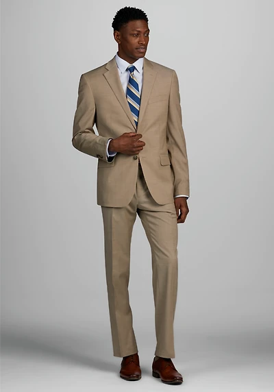 Men's Traveler Performance Collection Tailored Fit Suit Jacket at Jos. A. Bank, Tan