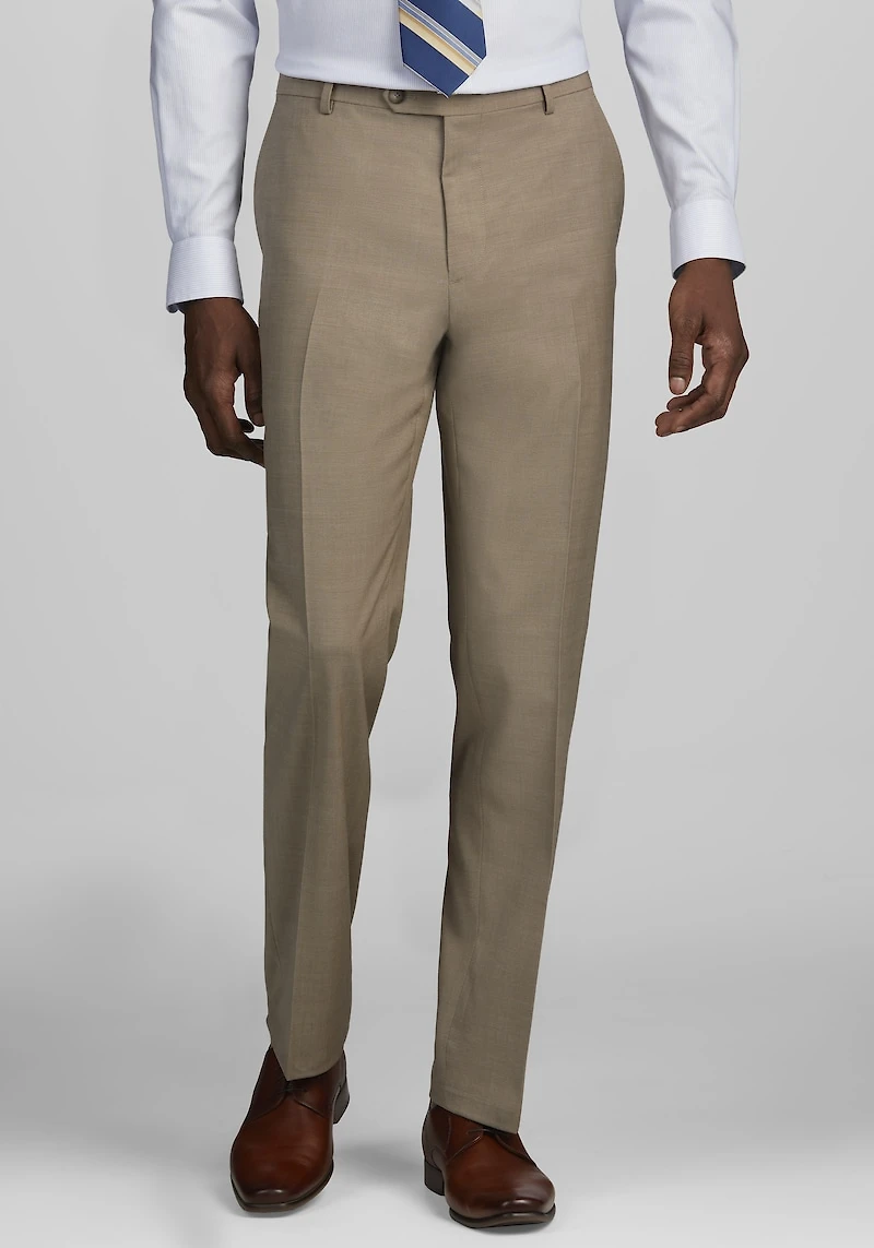 Men's Traveler Performance Collection Tailored Fit Suit Pants at Jos. A. Bank, Tan