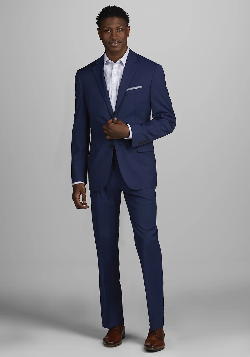 Men's Traveler Performance Collection Tailored Fit Suit Jacket at Jos. A. Bank, Bright Blue