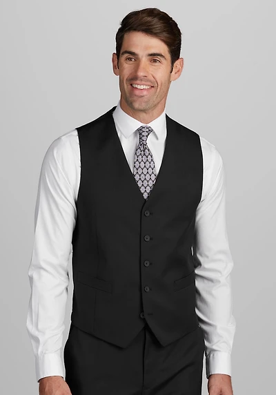 Men's Traveler Performance Collection Tailored Fit Suit Vest at Jos. A. Bank, Black