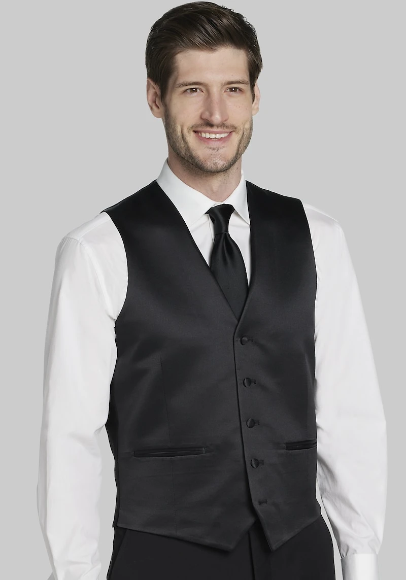 Men's Jos. A. Bank Slim Fit Wool Blend Tuxedo Suit Vest at Jos. A. Bank, Black