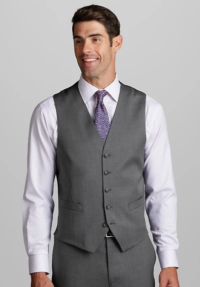 Men's Traveler Performance Collection Tailored Fit Suit Vest at Jos. A. Bank, Dove Grey