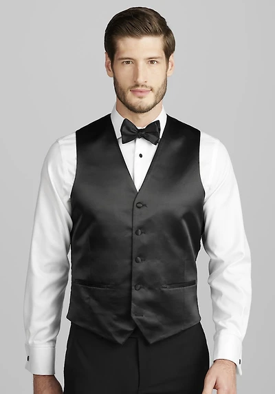 Men's Jos. A. Bank Skinny Fit Wool Blend Tuxedo Suit Vest at Jos. A. Bank, Black