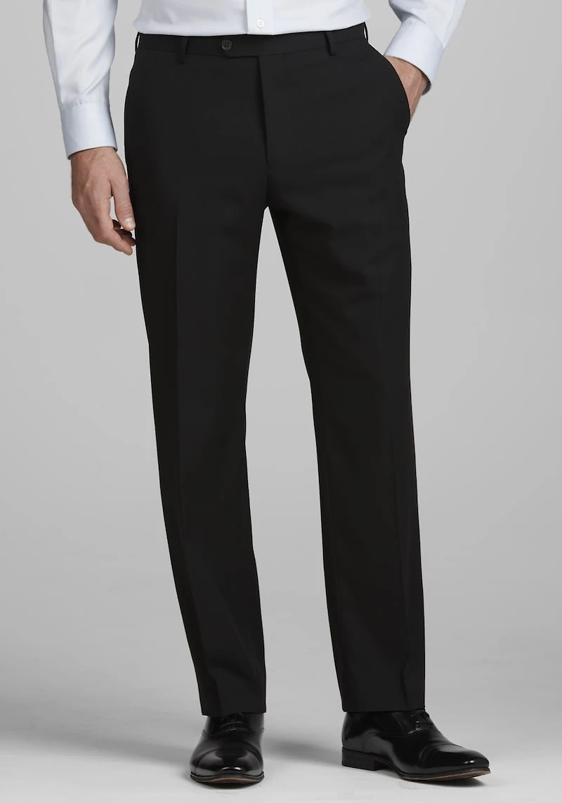 Men's 1905 Navy Tailored Fit Solid Suit Pants at Jos. A. Bank, Black