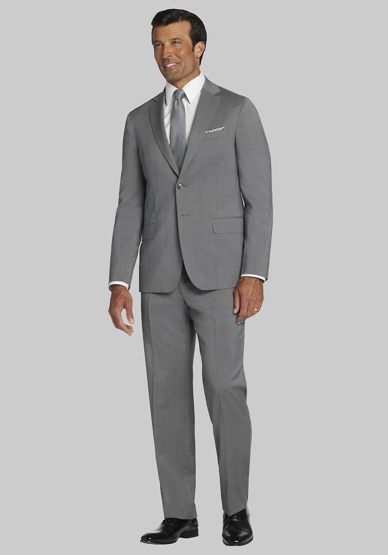 Men's Traveler Tailored Fit 100% Italian Wool Suit Separate Jacket at Jos. A. Bank, Mid Grey
