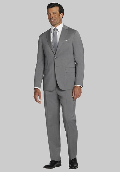 Men's Traveler Tailored Fit 100% Italian Wool Suit Separate Jacket at Jos. A. Bank, Mid Grey