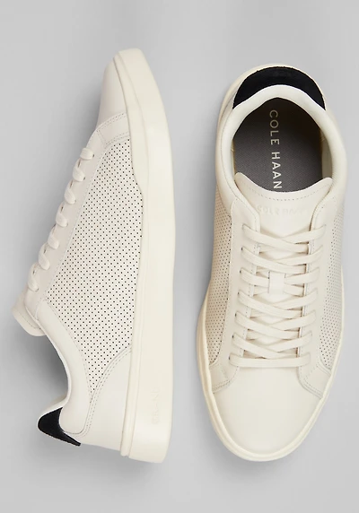 Cole Haan Men's Grand Crosscourt Perforated LTT Sneakers at Jos. A. Bank, Cream/Ivory/White