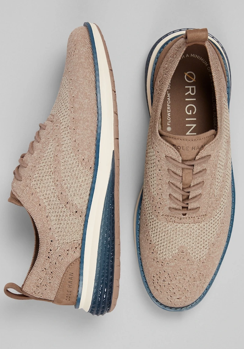 Cole Haan Men's Original Grand Energyweave Stitchlite Wingtip Oxfords at Jos. A. Bank, Brown/Lt Sesame