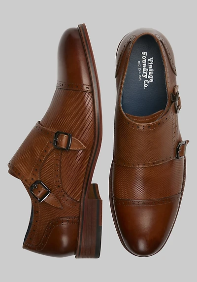 Vintage Foundry Men's Morgan Monk Strap Medallion Cap Toe Dress Shoes at Jos. A. Bank, Tan
