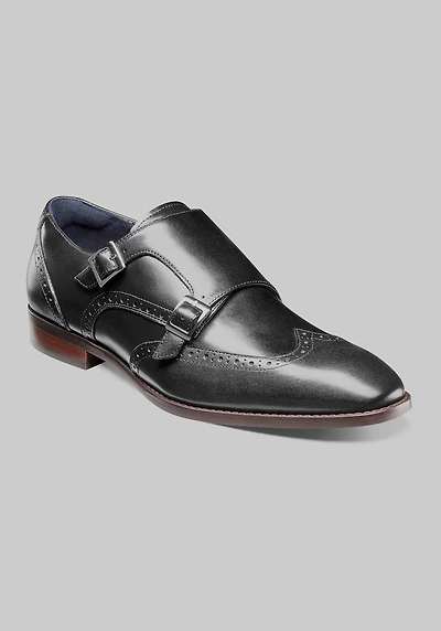 Stacy Adams Men's Karson Wingtip Double Monk Straps at Jos. A. Bank, Black