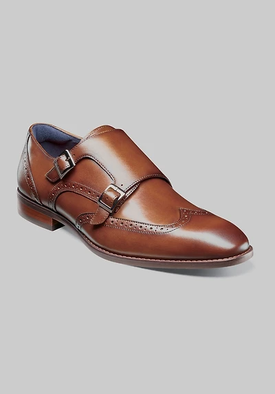 Stacy Adams Men's Karson Wingtip Double Monk Straps at Jos. A. Bank, Tan