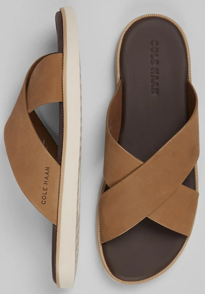 Cole Haan Men's Cross Strap Sandals at Jos. A. Bank, Brown/Golden Toffee