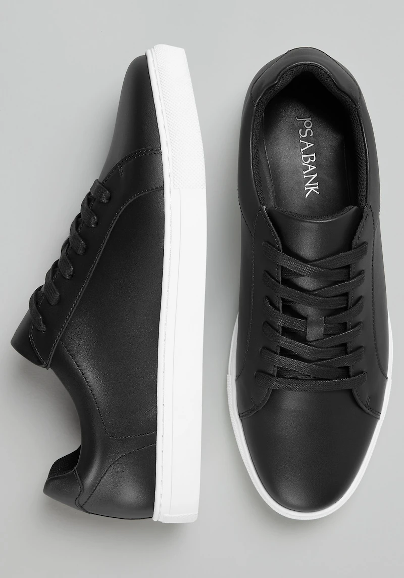 Men's Jos. A. Bank Classic Leather Sneakers at Jos. A. Bank, Black