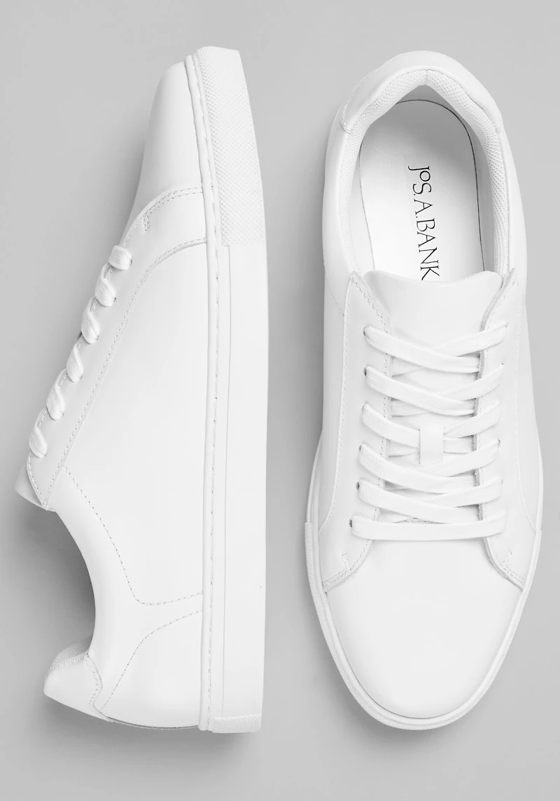 Men's Jos. A. Bank Classic Leather Sneakers at Jos. A. Bank, Cream/White