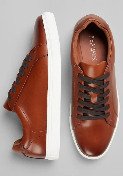 Men's Jos. A. Bank Classic Leather Sneakers at Jos. A. Bank, Light Brown
