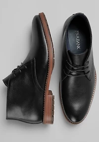 Men's Jos. A. Bank Pebbled Leather Chukka Boots at Jos. A. Bank, Black