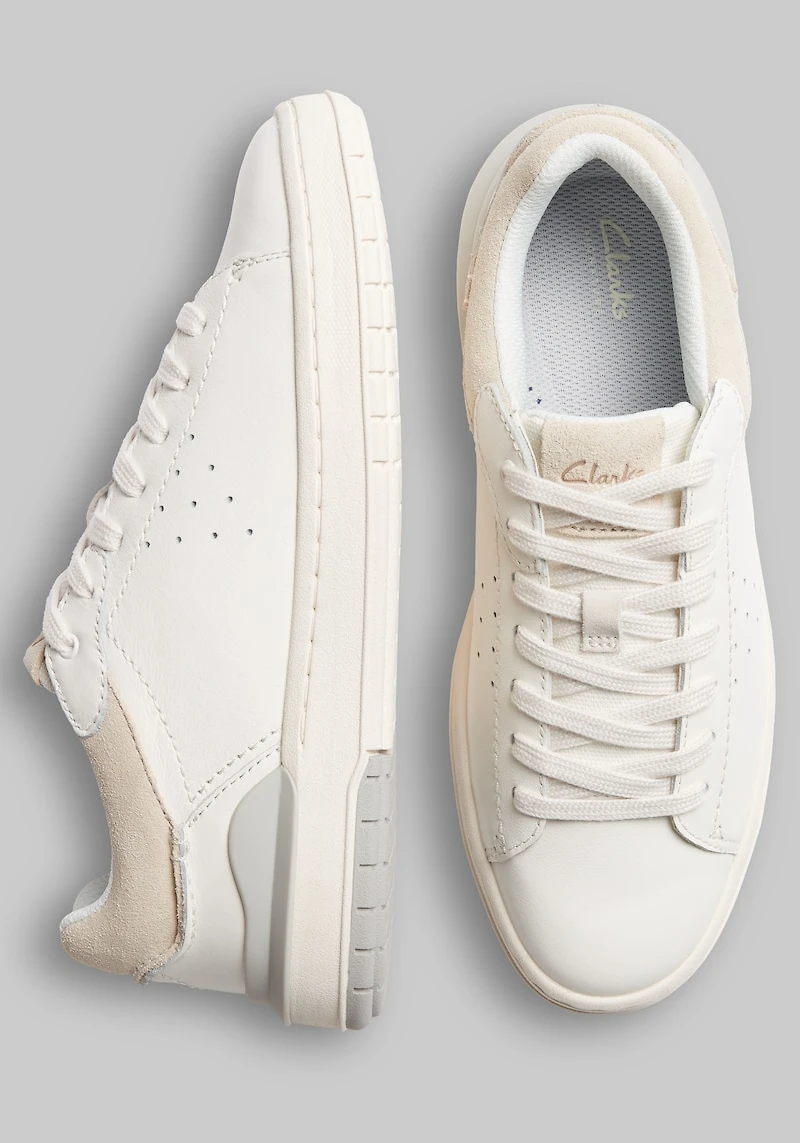 Clarks Men's Courtlite 2 Run Sneakers at Jos. A. Bank, Cream/White