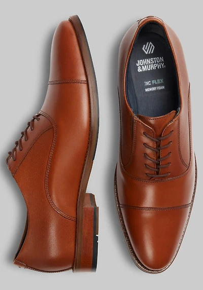Johnston & Murphy Men's XC Flex Landry Embossed Cap Toe Shoes at Jos. A. Bank, Tan
