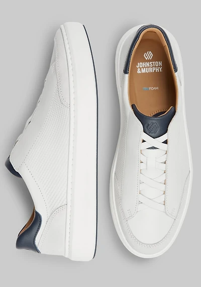 Johnston & Murphy Men's Anders Stretch Lace Sneakers at Jos. A. Bank, Cream/White,