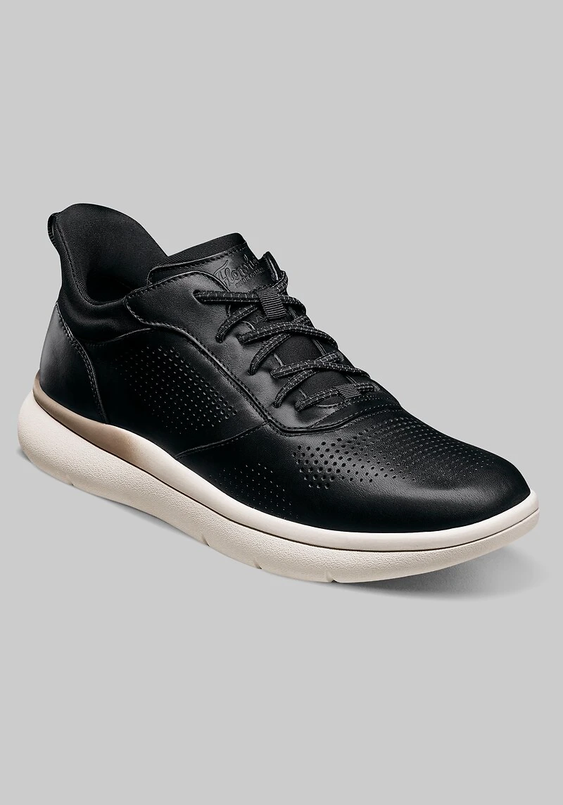 Florsheim Men's Fleet Perforated Toe Elastic Lace Sneakers at Jos. A. Bank, Black/White