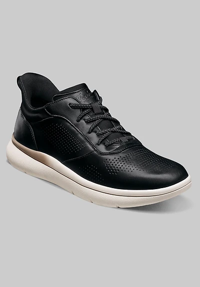 Florsheim Men's Fleet Perforated Toe Elastic Lace Sneakers at Jos. A. Bank, Black/White