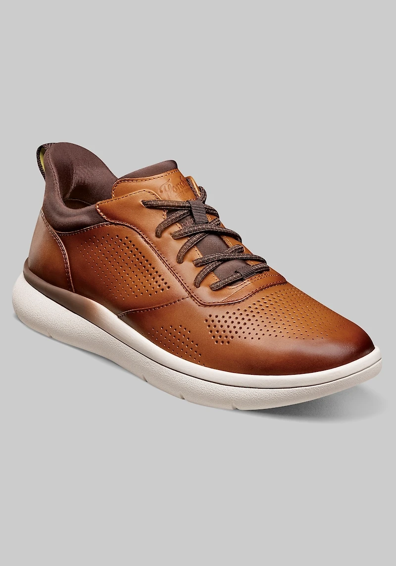 Florsheim Men's Fleet Perforated Toe Elastic Lace Sneakers at Jos. A. Bank, Brown/Cognac