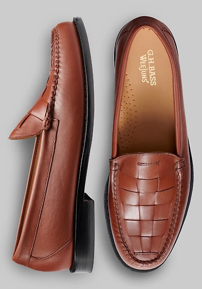 Men's G.H. Bass Larson Venetian Weave Weejun Loafers at Jos. A. Bank, Dark Tan