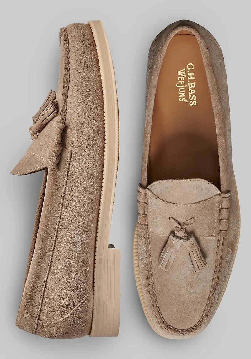 Men's G. H. Bass Lennox Tassel Oiled Suede Loafers at Jos. A. Bank, Beige/Tan