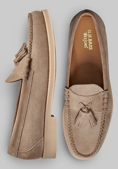 Men's G. H. Bass Lennox Tassel Oiled Suede Loafers at Jos. A. Bank, Beige/Tan