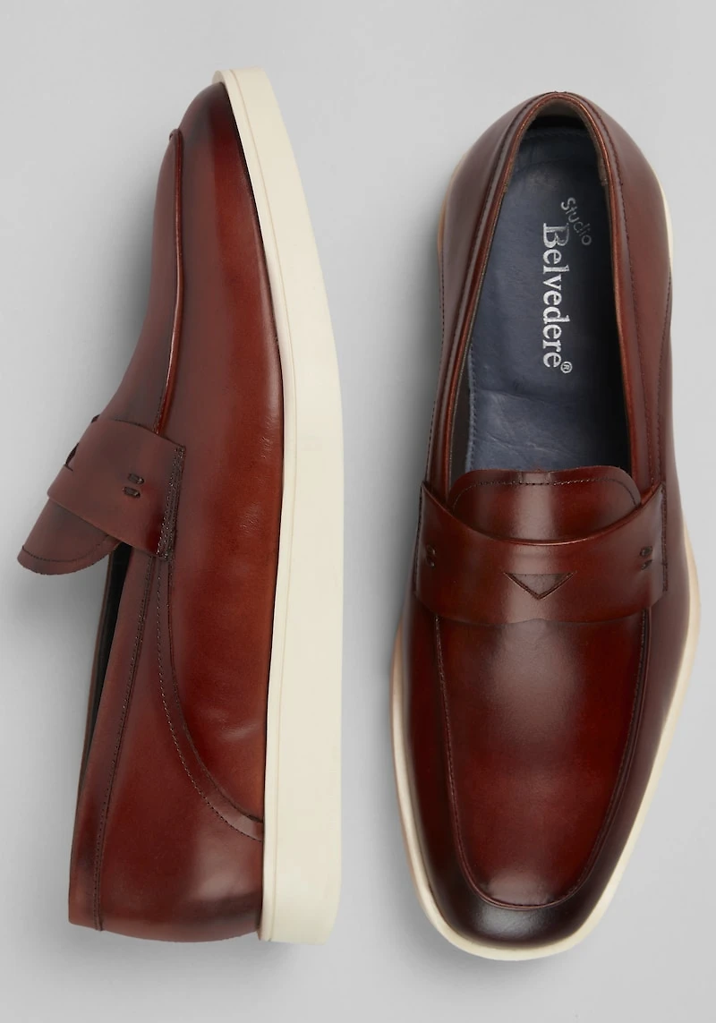 Belvedere Men's Maurizio Hybrid Penny Loafers at Jos. A. Bank, Brown/Cognac