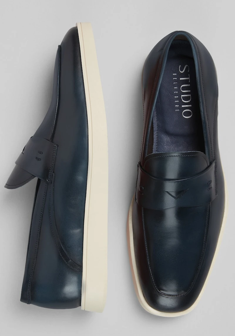 Belvedere Men's Maurizio Hybrid Penny Loafers at Jos. A. Bank, Blue/Navy