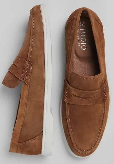 Belvedere Men's Niko Suede Hybrid Penny Loafers at Jos. A. Bank, Bourbon/Brown