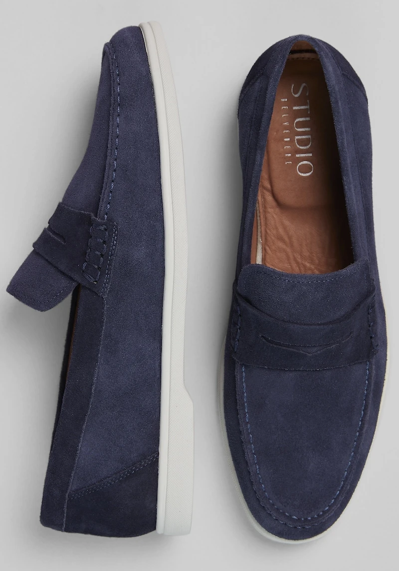 Belvedere Men's Niko Suede Hybrid Penny Loafers at Jos. A. Bank, Blue/Navy