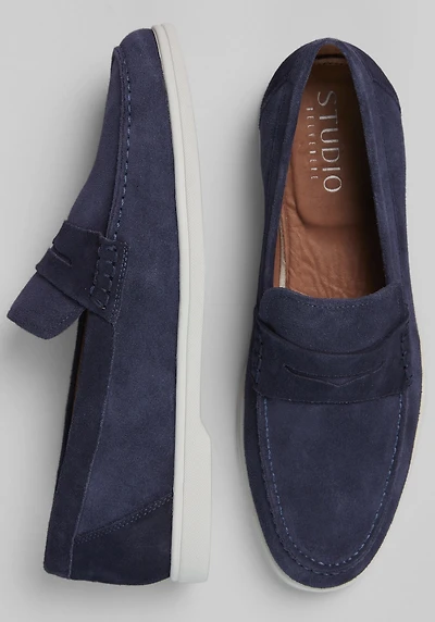Belvedere Men's Niko Suede Hybrid Penny Loafers at Jos. A. Bank, Blue/Navy