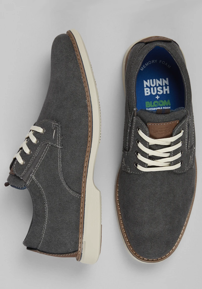 Nunn Bush Men's Otto Canvas Plain Toe Oxfords at Jos. A. Bank, Grey/Gunmetal
