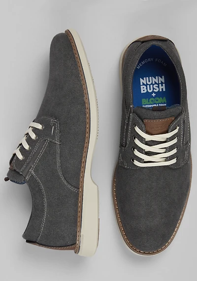 Nunn Bush Men's Otto Canvas Plain Toe Oxfords at Jos. A. Bank, Grey/Gunmetal