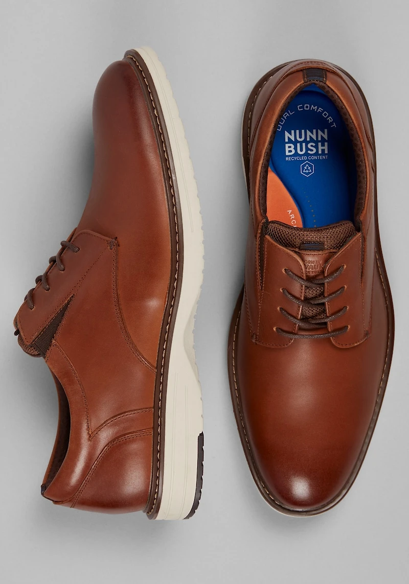 Nunn Bush Men's Griff Plain Toe Oxfords at Jos. A. Bank, Brown/Cognac Multi
