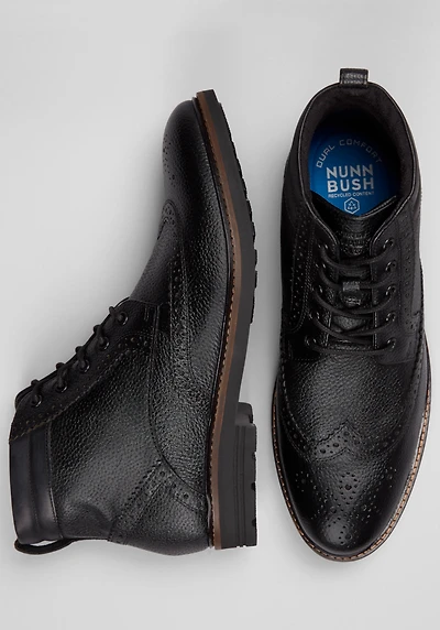Nunn Bush Men's Odell II Wingtip Boots at Jos. A. Bank, Black Tumble