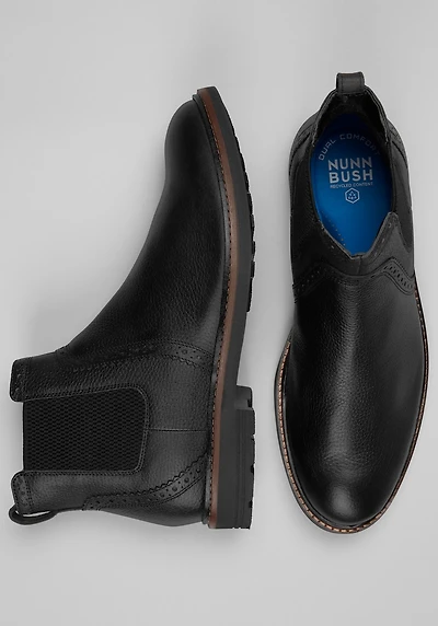 Nunn Bush Men's Otis II Plain Toe Chelsea Boots at Jos. A. Bank, Black Tumble