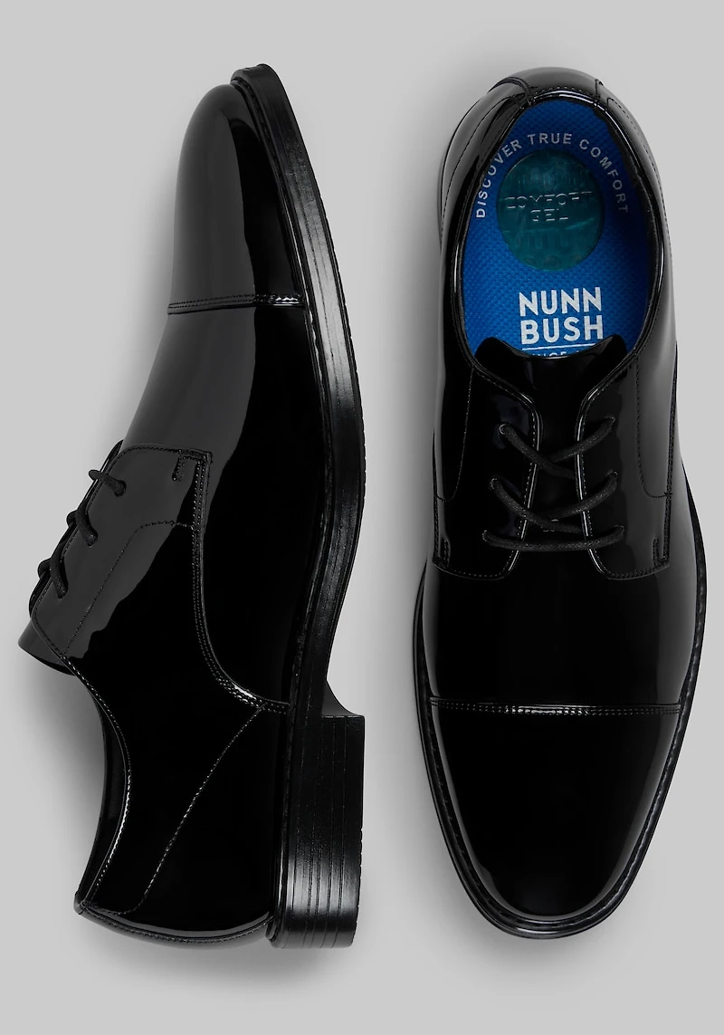 Nunn Bush Men's Centro Flex Formal Cap Toe Oxfords at Jos. A. Bank, Black Patent